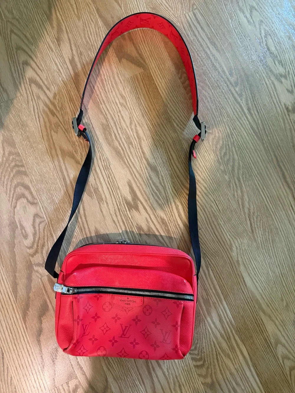 Louis Vuitton Red Leather Monogram Messenger Bag